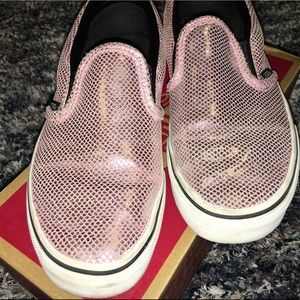 Slip on Vans (metallic snake print)
